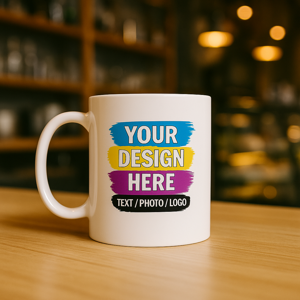 Custom Printed 11oz White Mug – Personalized Ceramic Coffee Cup
