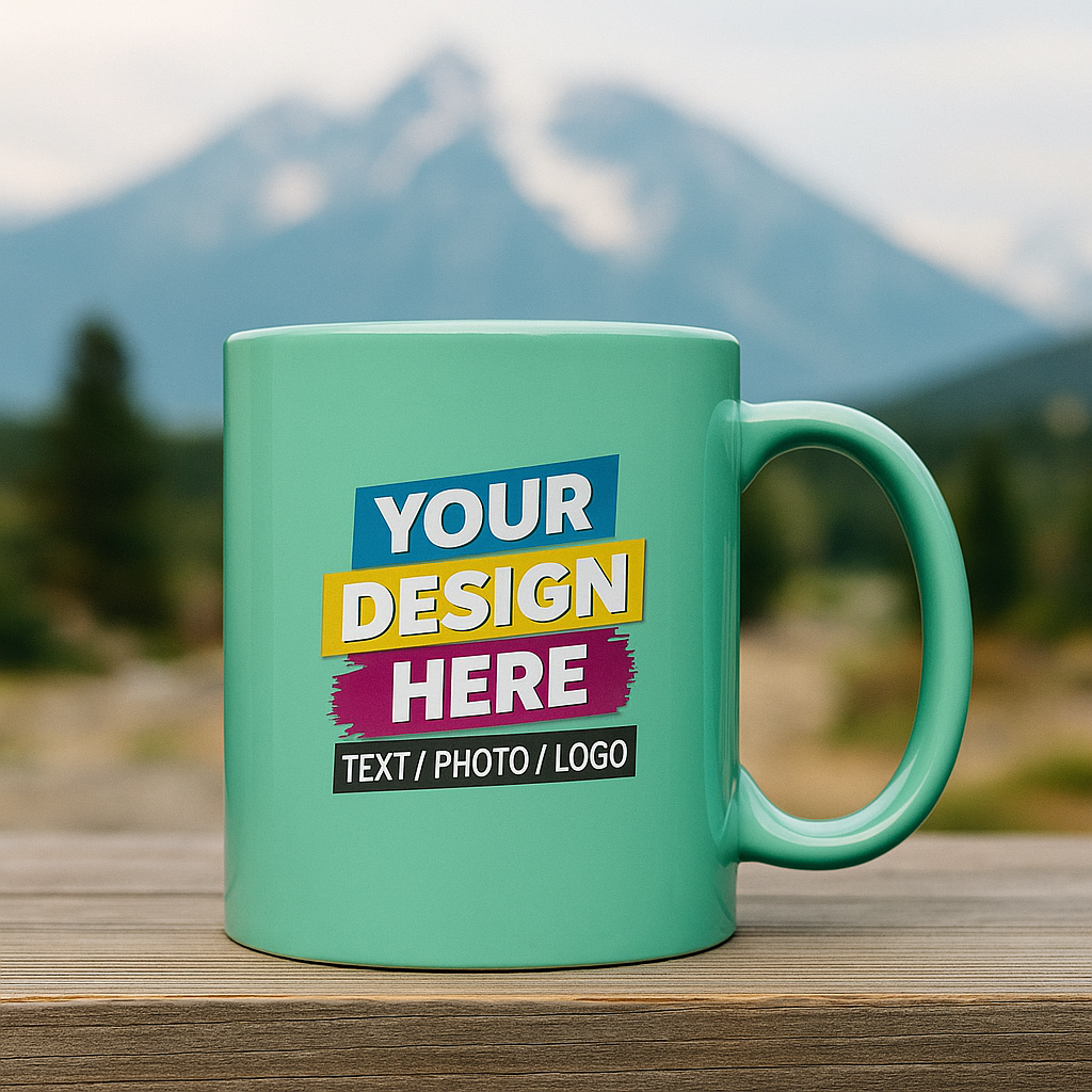 Custom Printed 11oz Multicolor Ceramic Mug – Personalized Coffee Cup