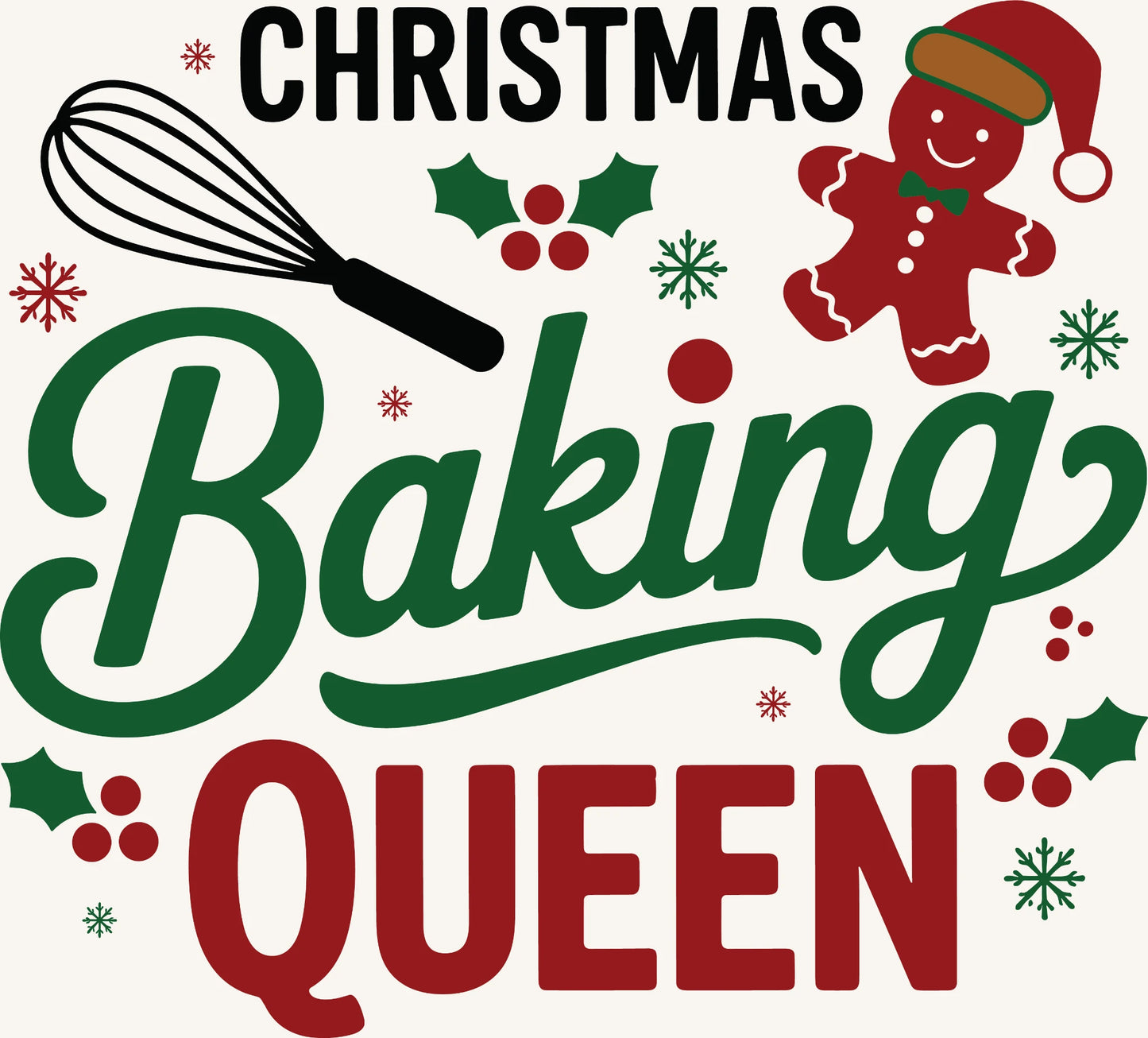 Christmas Baking Queen – Festive Holiday Typography Design