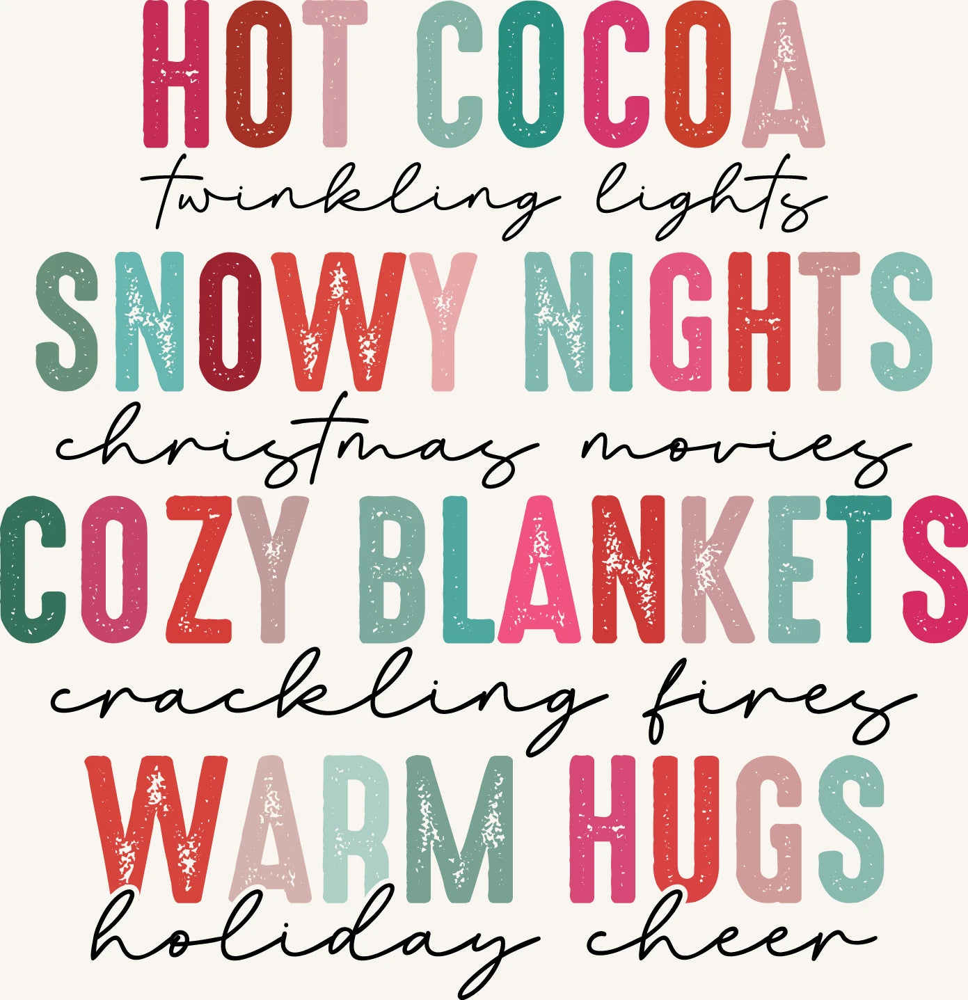 Christmas Hot Cocoa & Cozy Nights – Festive Holiday Typography Design