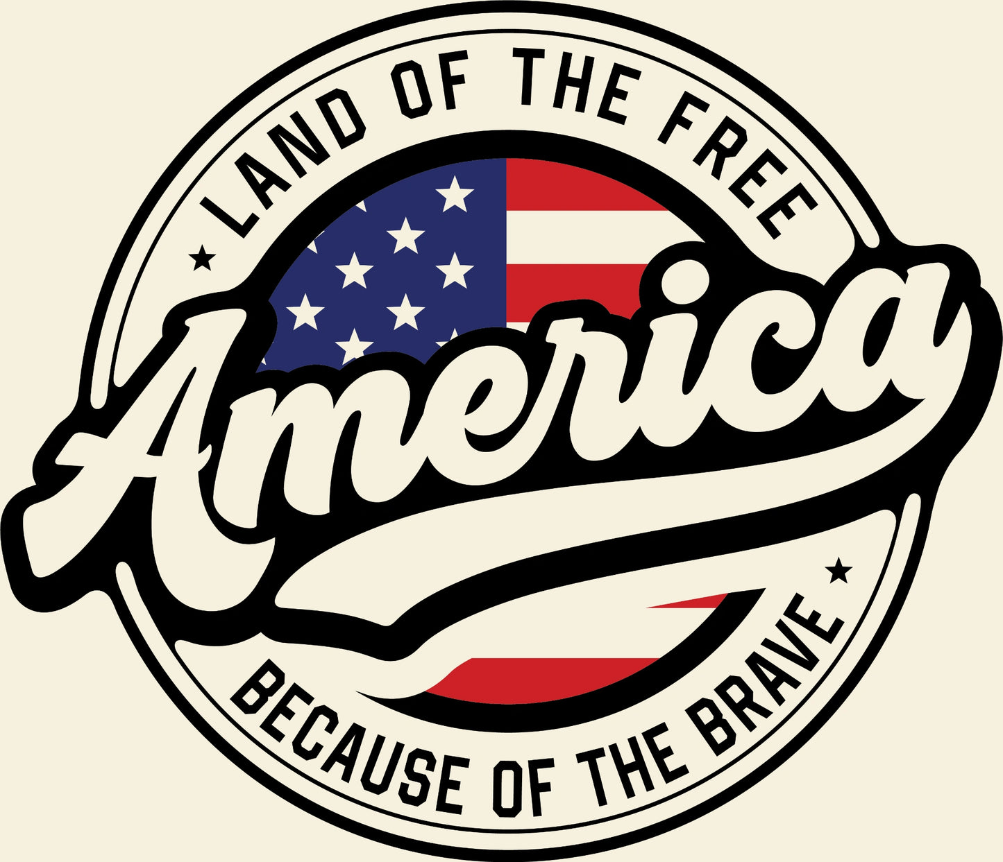 America Land of the Free Design – Patriotic Flag Eagle Silhouette Artwork