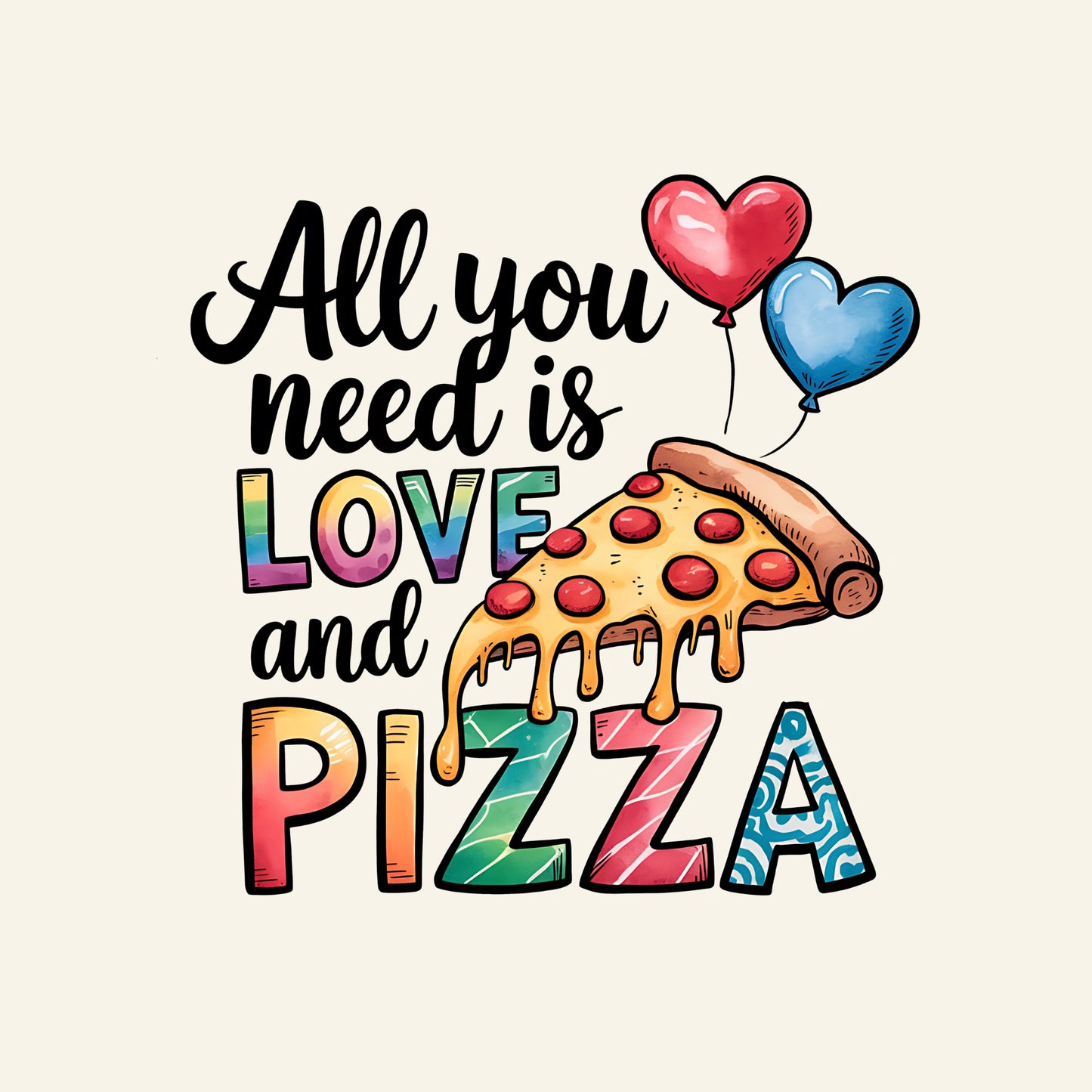Love Pizza Slice – Fun Foodie Artwork Design