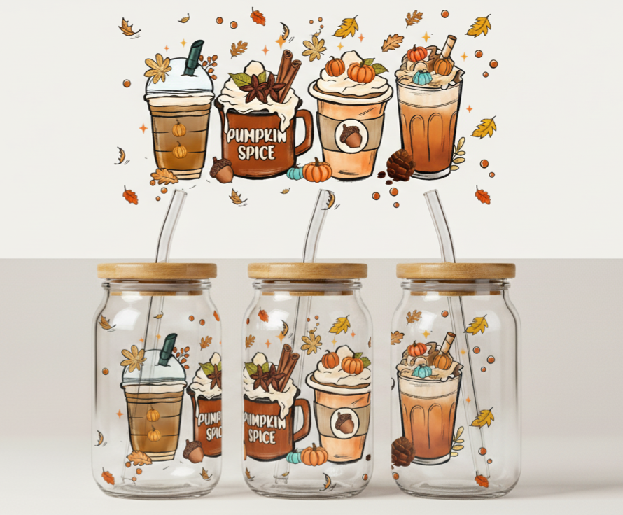 Pumpkin Spice Latte Season – Cozy Fall Drinks 16oz UV Sticker