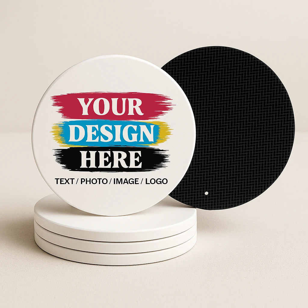Custom Printed 4 Inch Round Rubber Coasters