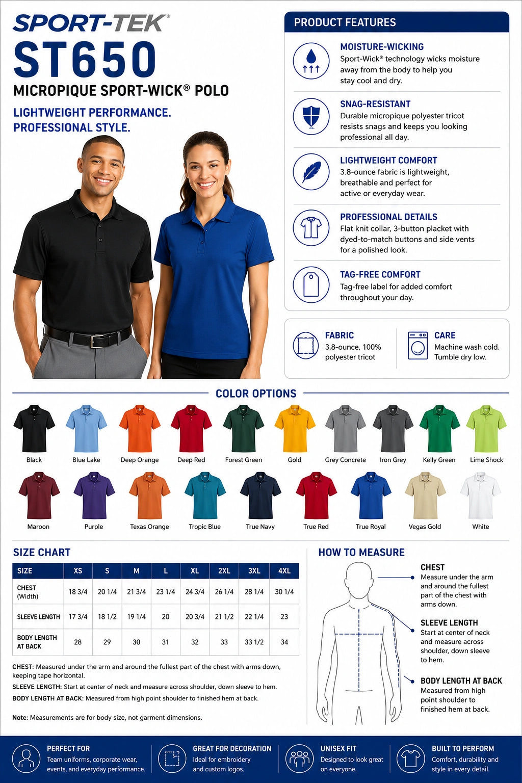 Custom Sport-Tek ST650 Polo Shirt – Business Logo Polo | No Minimum