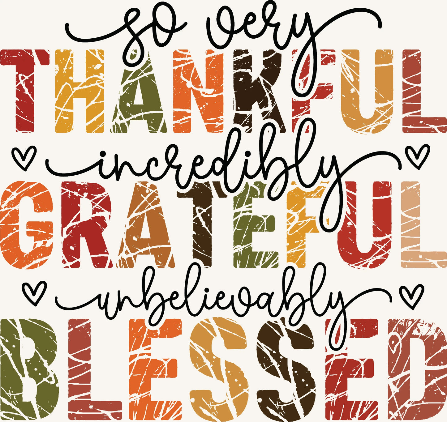 Thankful Grateful Blessed Fall Quote | Christian Thanksgiving Sublimation Design