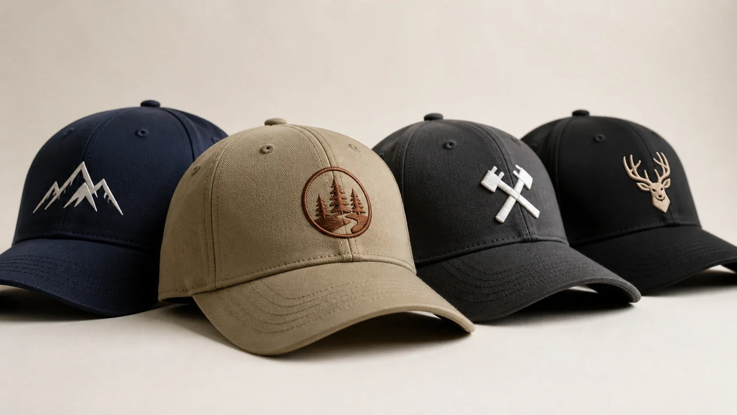 custom embroidered hats with logo premium caps close up