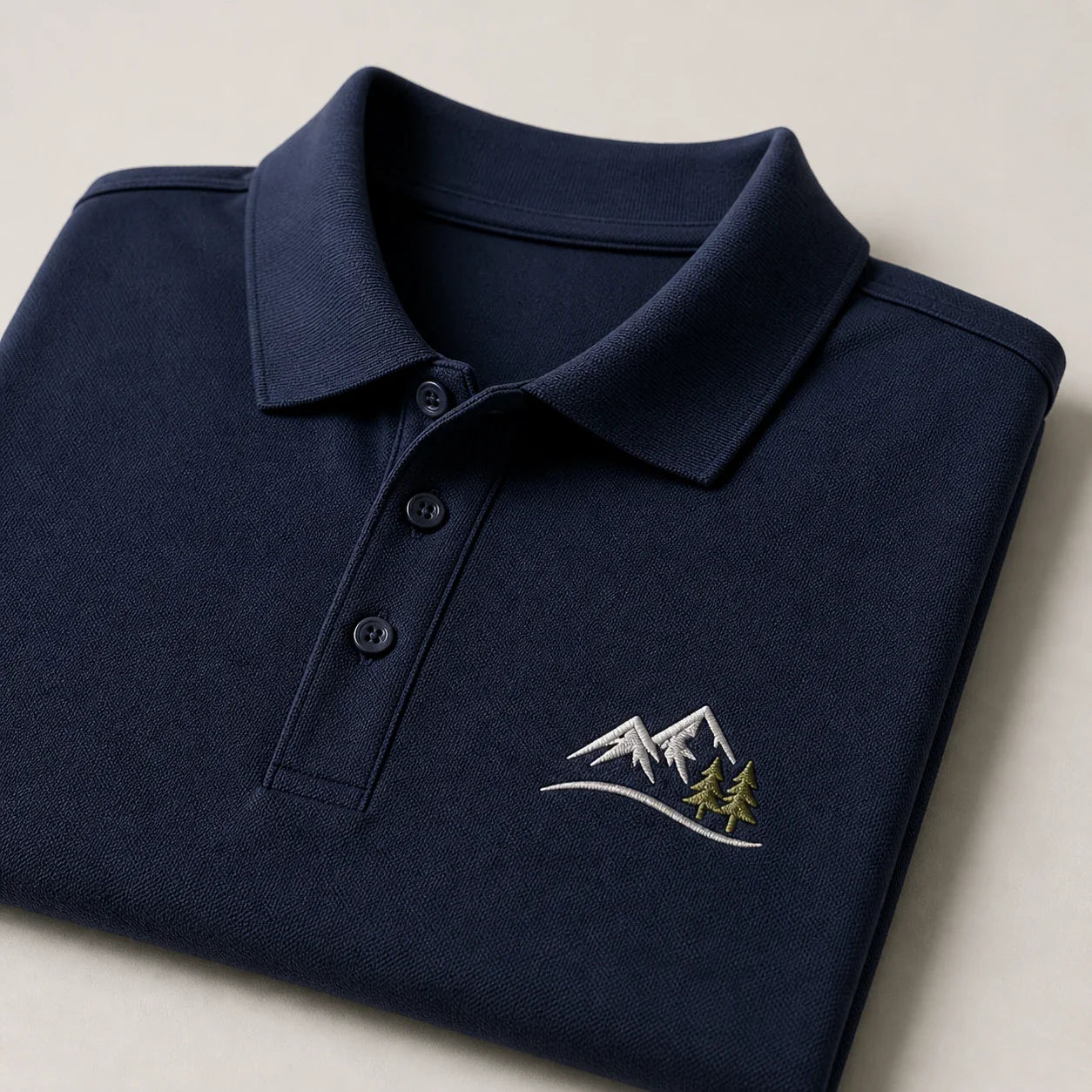 custom embroidered polo shirt logo chest detail close up