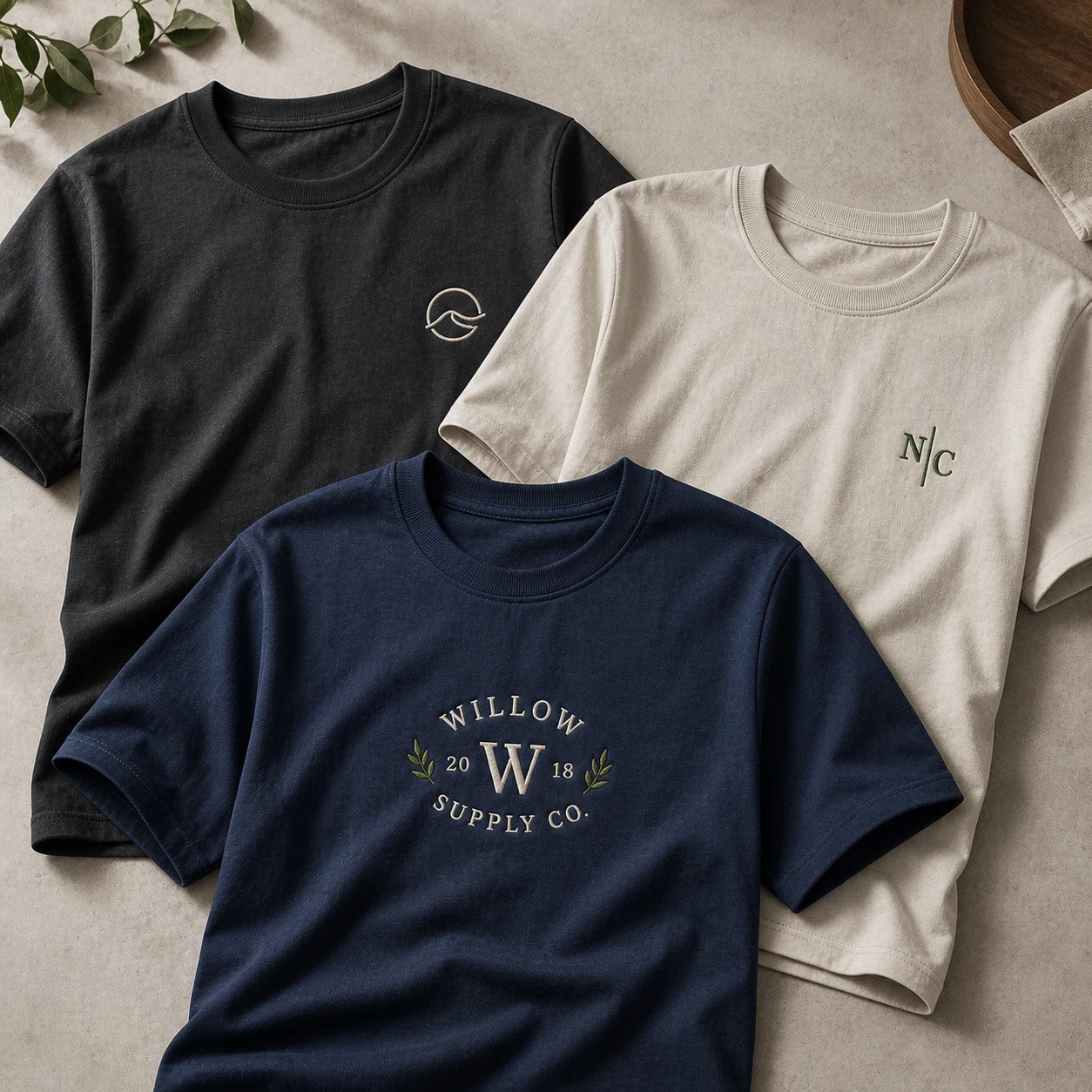 custom embroidered t shirts logo chest placement close up