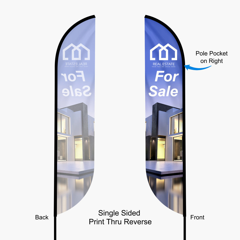 Custom Feather Convex Flags with Pole Set and Base Options