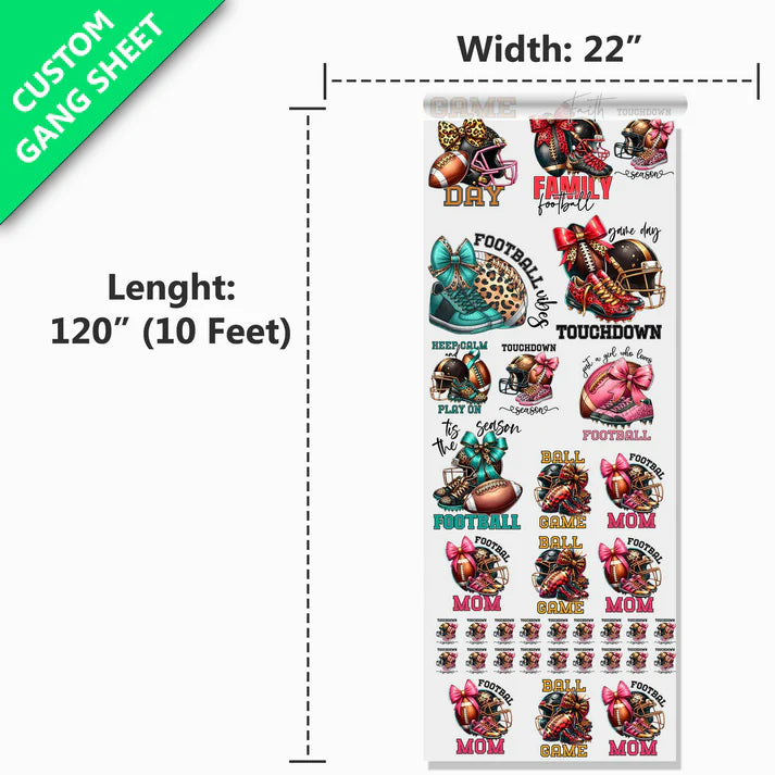 22" UV DTF Gang Sheet | Custom Upload File Stickers
