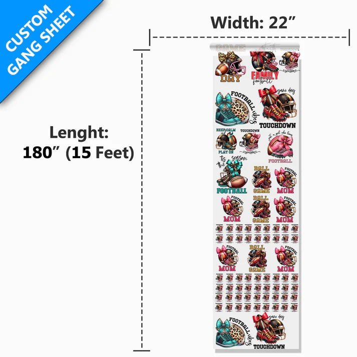 22" DTF Gang Sheet (Upload File) | Hot & Cold Peel Options