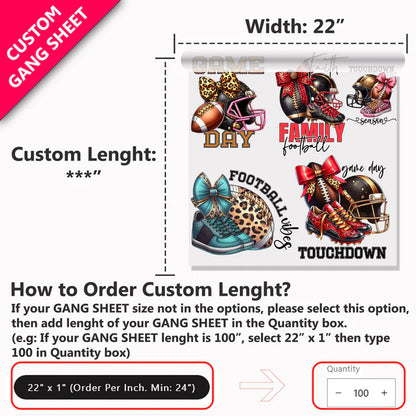 22" DTF Gang Sheet (Upload File) | Hot & Cold Peel Options