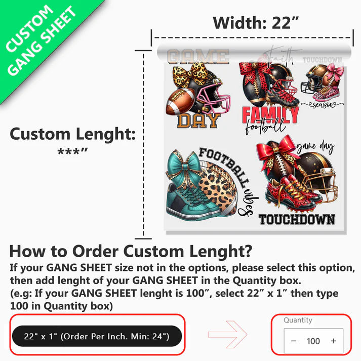 22" UV DTF Gang Sheet | Custom Upload File Stickers