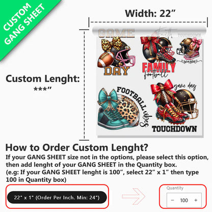 22" UV DTF Gang Sheet | Custom Upload File Stickers