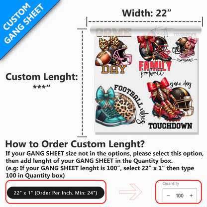 22" DTF Gang Sheet (Upload File) | Hot & Cold Peel Options