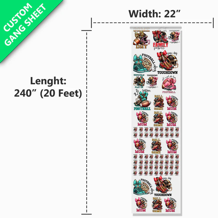 22" UV DTF Gang Sheet | Custom Upload File Stickers