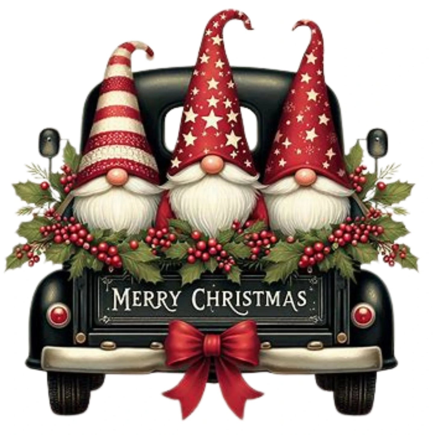 Christmas Gnomes in Truck Design – Festive Holiday Artwork