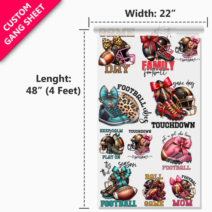 22" DTF Gang Sheet (Upload File) | Hot & Cold Peel Options