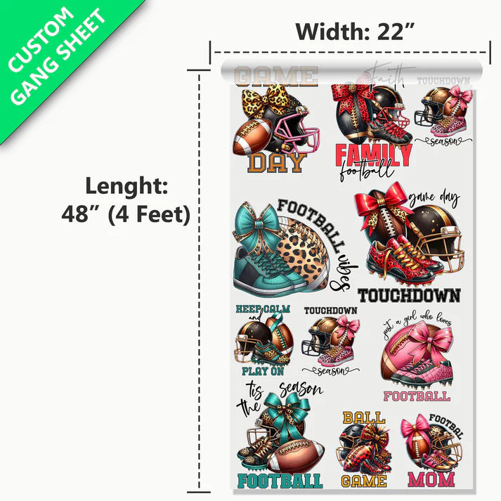 22" UV DTF Gang Sheet | Custom Upload File Stickers