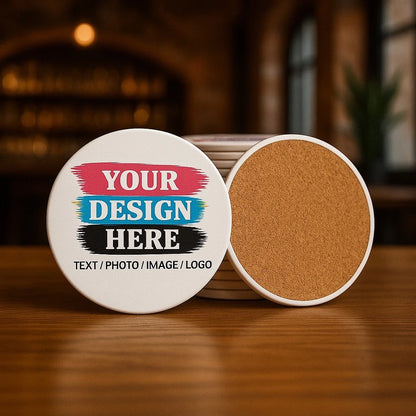Custom Printed 4 Inch Round Ceramic Coasters