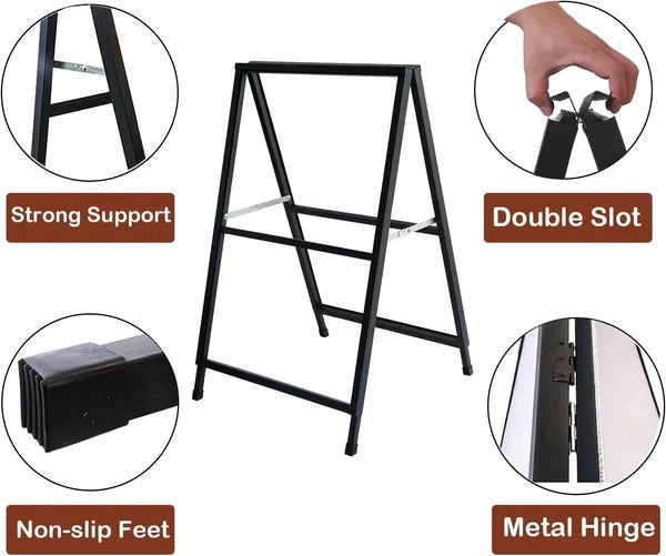 Custom 24x36 A-Frame Sidewalk Sign with Black Metal Frame, Double-Sided