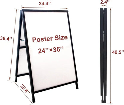 Custom 24x36 A-Frame Sidewalk Sign with Black Metal Frame, Double-Sided