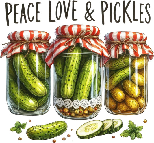 Peace Love & Pickles Design – Fun Foodie Pickle Jar Artwork