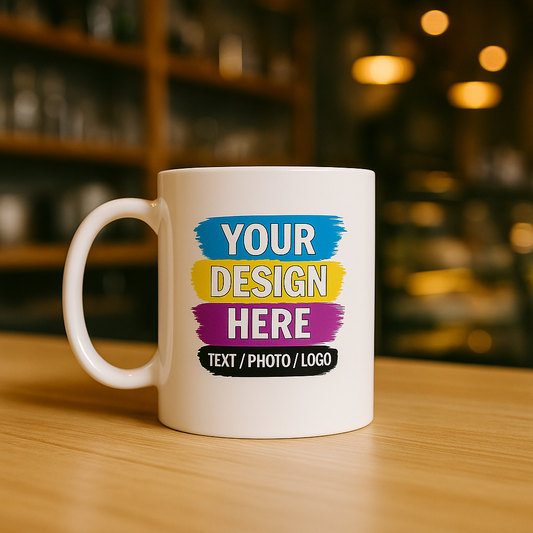 Custom Printed 11oz White Mug – Personalized Ceramic Coffee Cup
