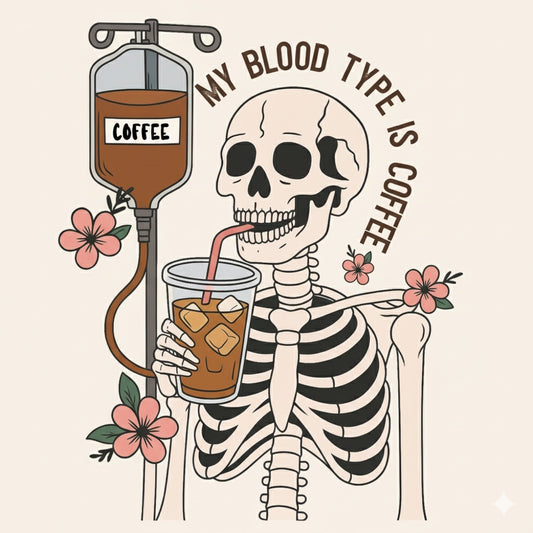 Skeleton Coffee Lover Design – Funny Halloween & Coffee Artwork