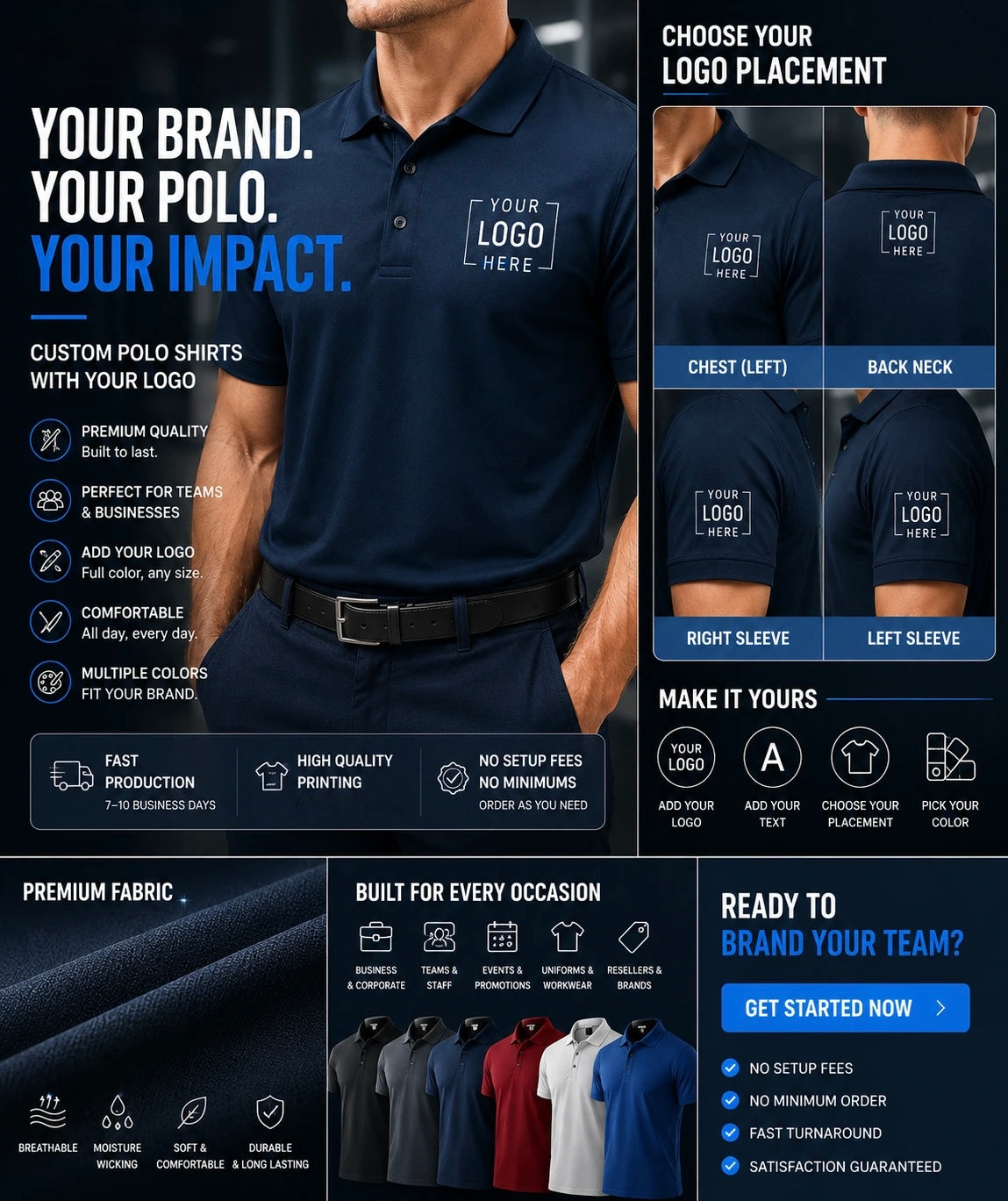 Custom Port Authority K540 Polo Shirt – Performance Silk Touch Polo | Business Logo Shirt | No Minimum