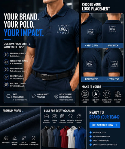 Custom Port Authority K540 Polo Shirt – Performance Silk Touch Polo | Business Logo Shirt | No Minimum