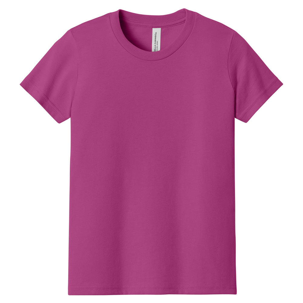 Custom printed BELLA+CANVAS 3001Y youth jersey t-shirt for kids in multiple colors