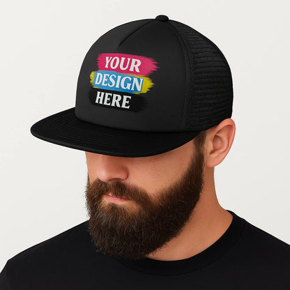 Custom Printed Flat Bill Snapback Trucker Cap - District (DT624)