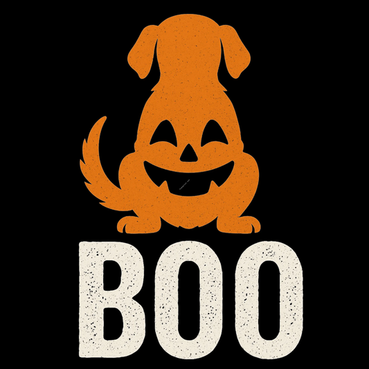 BOO Dog Halloween Design – Cute Pumpkin Face Puppy Artwork for Spooky Season