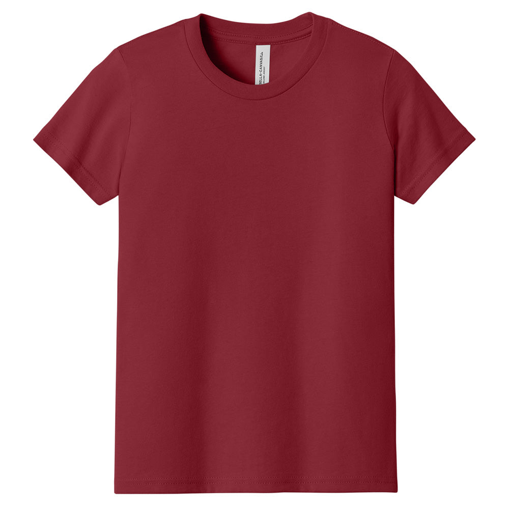 Custom printed BELLA+CANVAS 3001Y youth jersey t-shirt for kids in multiple colors