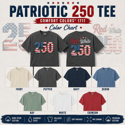America 250th Anniversary Shirt, Patriotic Front And Back Tee, Red White And 250 Graphic Shirt