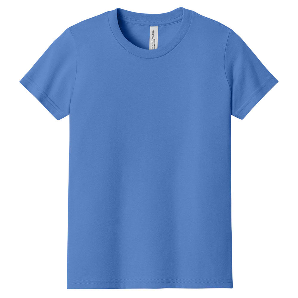 Custom printed BELLA+CANVAS 3001Y youth jersey t-shirt for kids in multiple colors