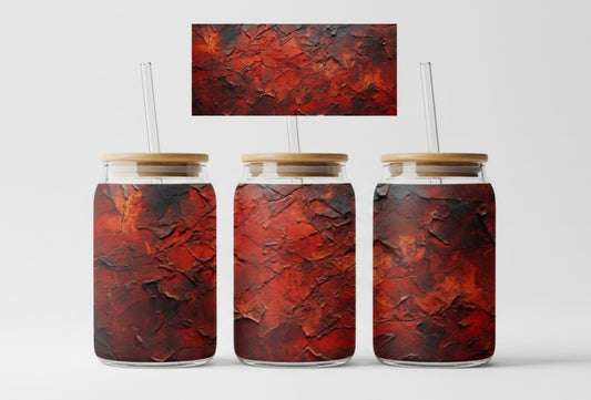 Abstract Crack Texture – Red & Black 16oz UV Sticker