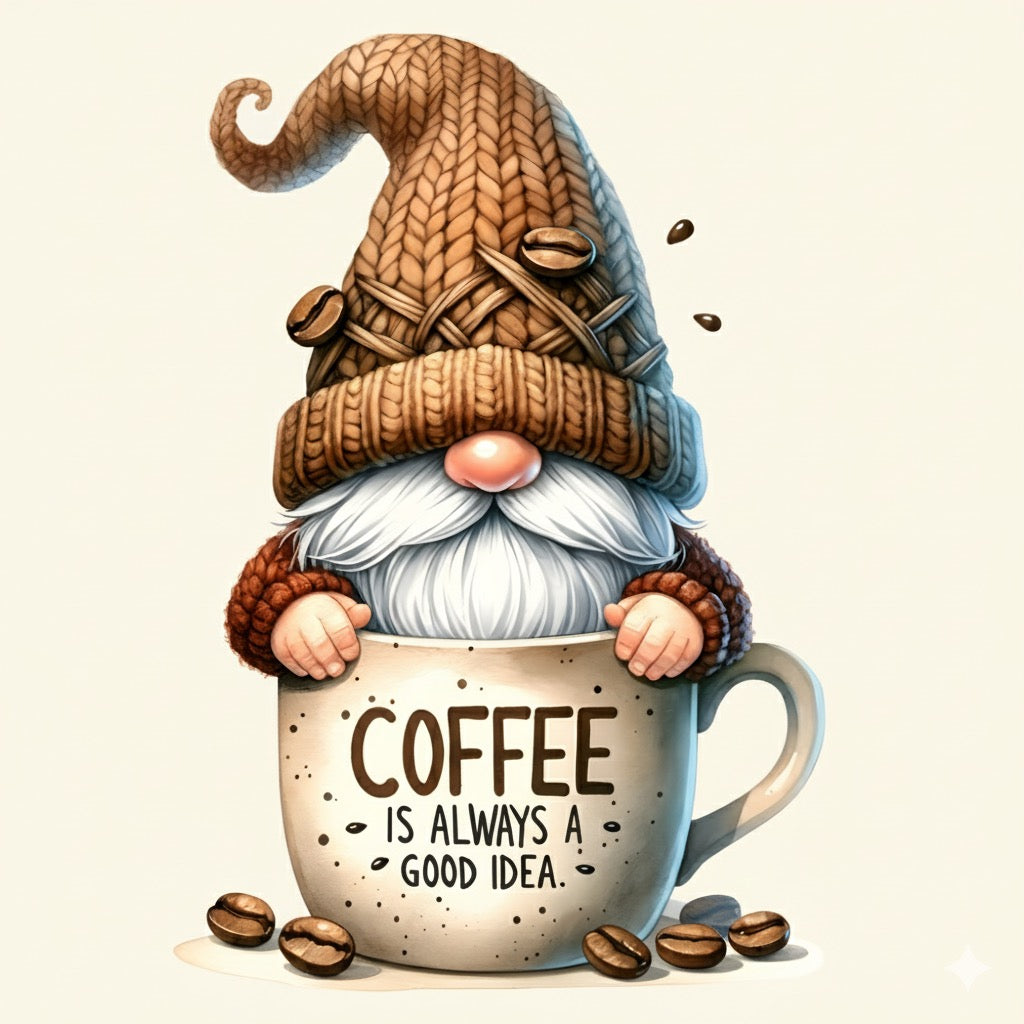 Coffee Gnome Design – Cute Coffee Lover Artwork