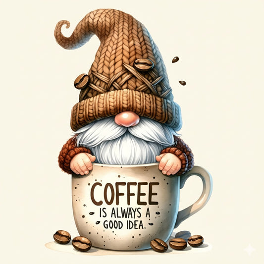 Coffee Gnome Design – Cute Coffee Lover Artwork