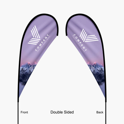 Custom Teardrop Flags with Pole Set and Base Options