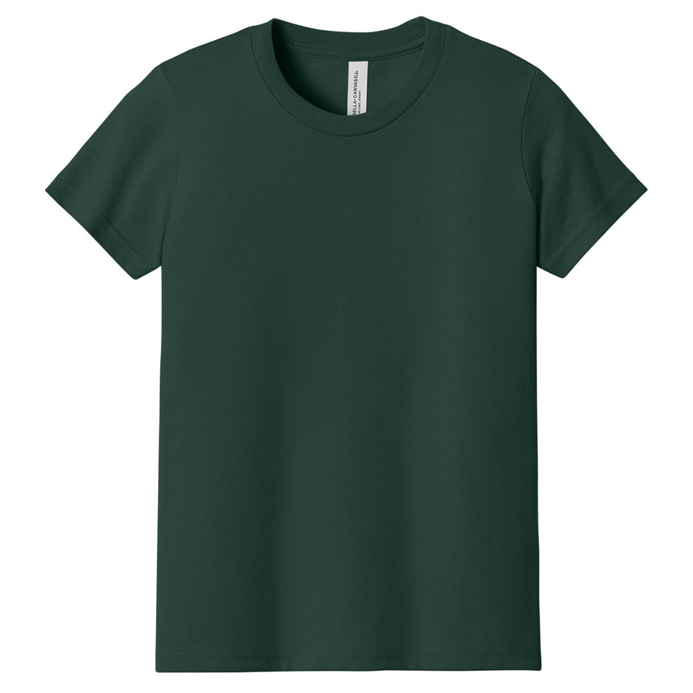 Custom printed BELLA+CANVAS 3001Y youth jersey t-shirt for kids in multiple colors