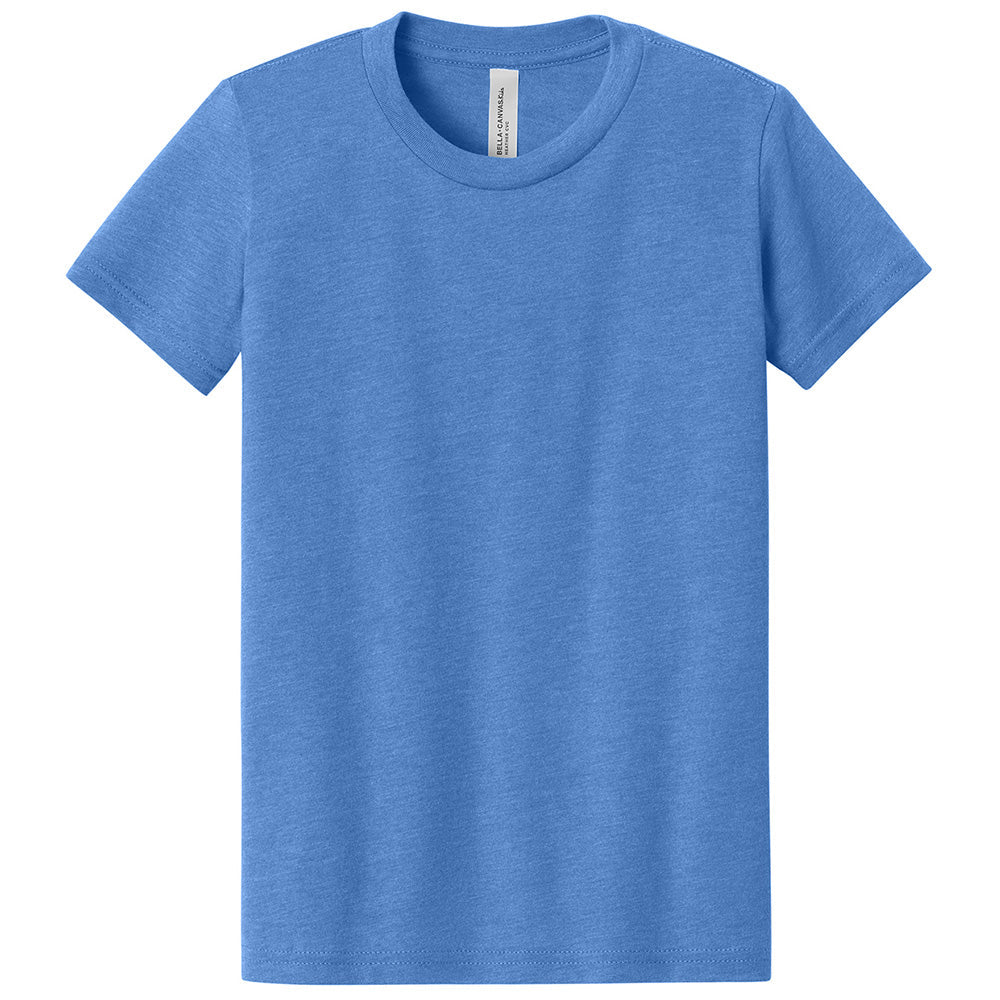 Custom printed BELLA+CANVAS 3001Y youth jersey t-shirt for kids in multiple colors