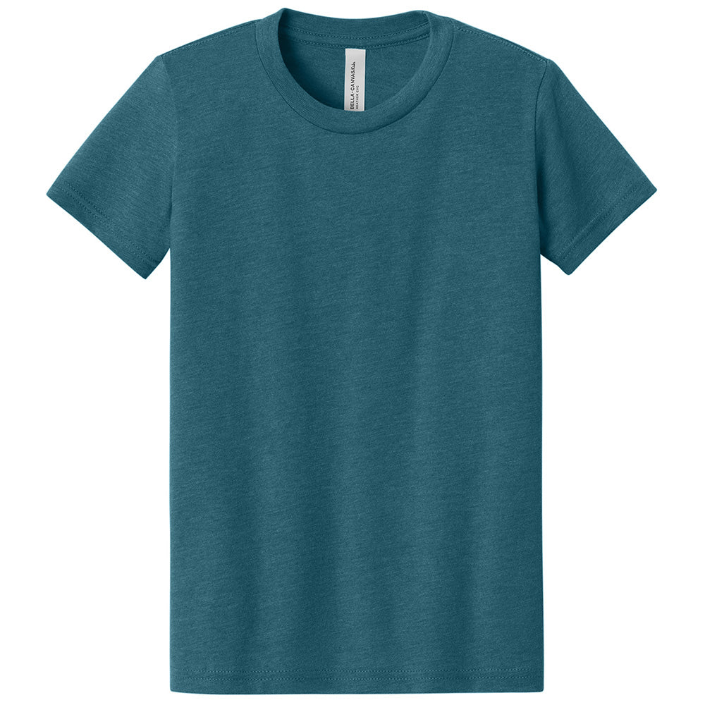 Custom printed BELLA+CANVAS 3001Y youth jersey t-shirt for kids in multiple colors