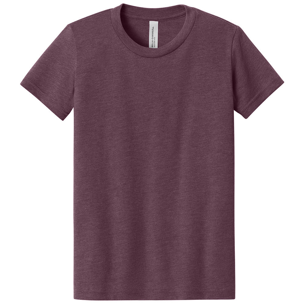 Custom printed BELLA+CANVAS 3001Y youth jersey t-shirt for kids in multiple colors