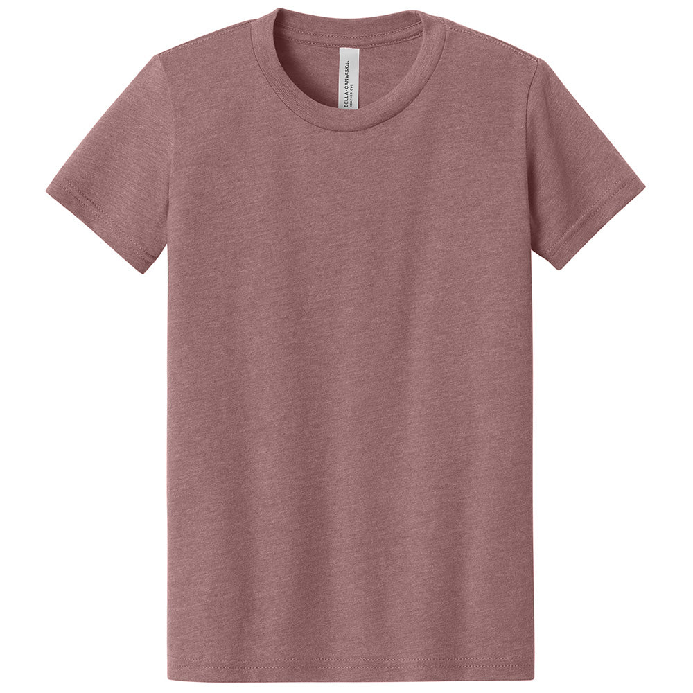 Custom printed BELLA+CANVAS 3001Y youth jersey t-shirt for kids in multiple colors