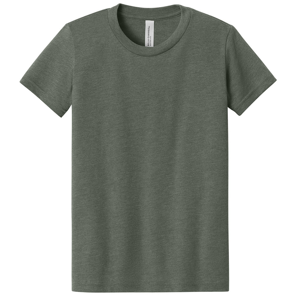 Custom printed BELLA+CANVAS 3001Y youth jersey t-shirt for kids in multiple colors