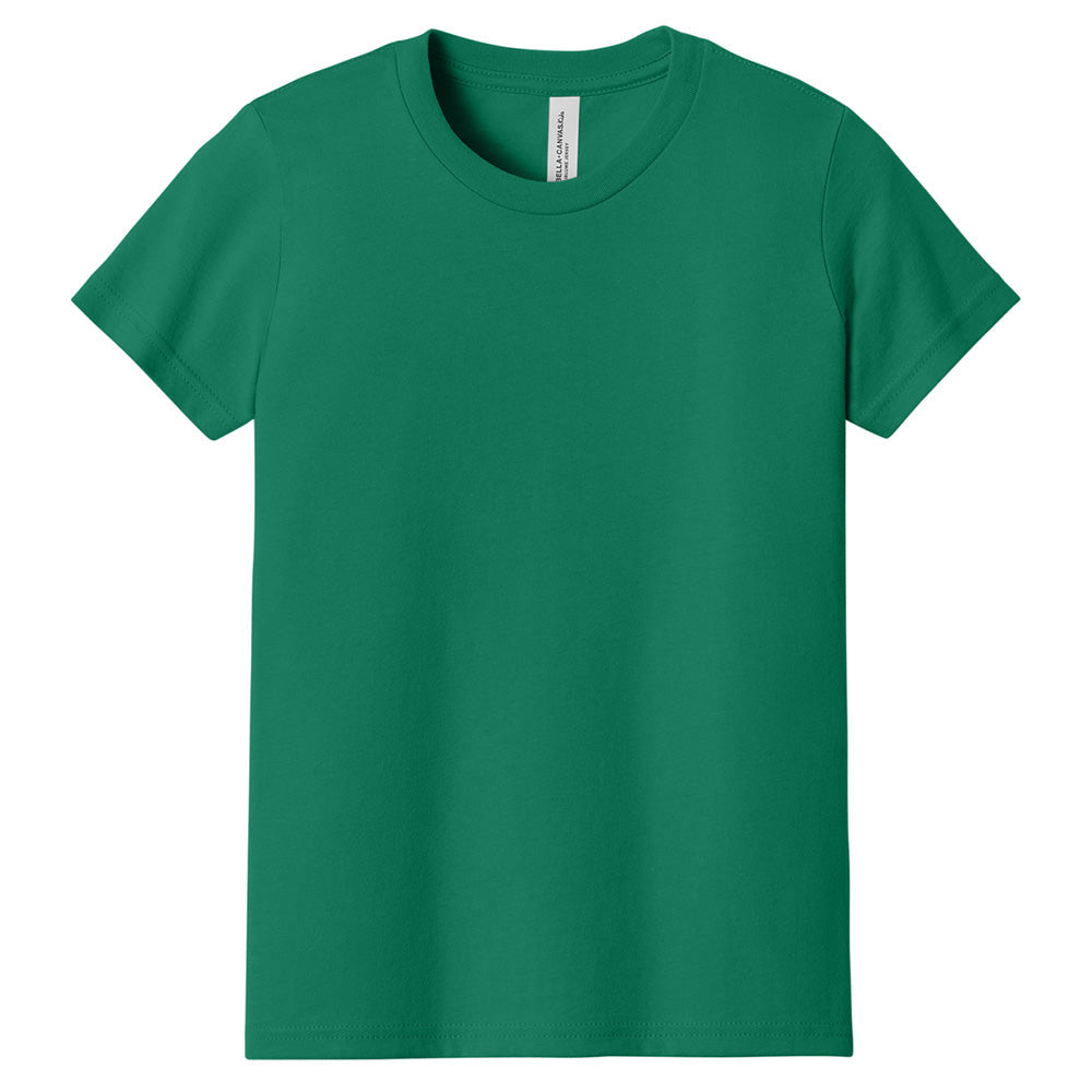 Custom printed BELLA+CANVAS 3001Y youth jersey t-shirt for kids in multiple colors