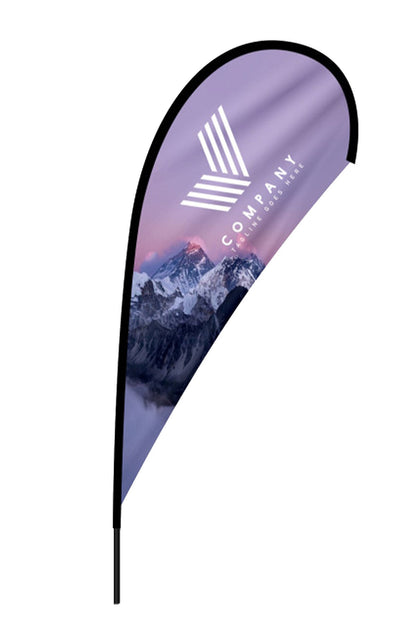 Custom Teardrop Flags with Pole Set and Base Options